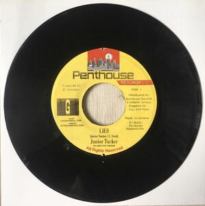 Junior Tucker - Lies / Penthouse / Reggae Dancehall Foundation Dub Lovers Rock / 45RPM 7インチレコード