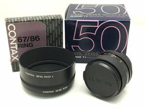 CONTAX Carl Zeiss Planar 1.4/50 一眼レフカメラ用レンズ 付属品付き ジャンク 中古【MA110004】●