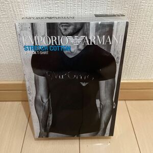 送料無料　未使用　EMPORIO ARMANI エンポリオ アルマーニ 半袖 VネックTシャツ ブラック　Lサイズ　　メンズ