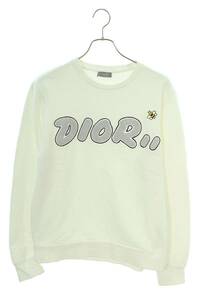 ディオール DIOR 19SS 923J620W1242 サイズ:M ×KAWS BEEロゴ刺繍クルーネックスウェット 中古 SB01