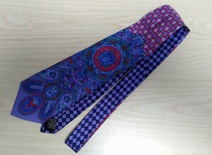 GIANNI VERSACE ジャンニ　ヴェルサーチ　メンズ　ネクタイ　パープル×レッド　◎A475