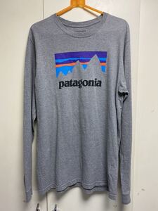 送料格安スピード発送！良品★PatagoniaパタゴニアロゴマークロンＴシャツ★Sサイズ登山トレランマラソントレッキングハイキングキャンプ