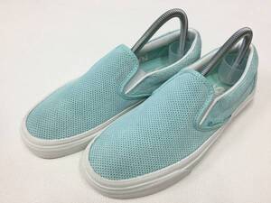 SALE!! VANS SLIPON 水色 パンチング スエード US5.5 (23.5cm) スリッポン バンズ アメリカ企画限定!!