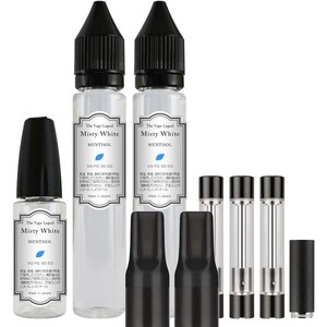 ■送料無料■ 電子タバコ用 808Fカートリッジ3本セット & メンソールリキッド 50:50 VAPE MistyWhite.