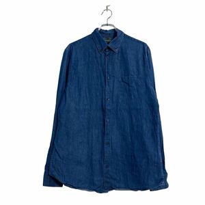 H&M 長袖 ダンガリーシャツ L ブルー エイチアンドエム ボタンダウン 古着卸 アメリカ仕入 a604-6908