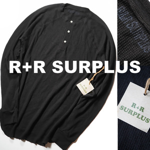 LA発/新品 MADE IN USA 定価＄160【R+R SURPLUS】極上の素材感と着心地を満喫する/モダール素材ワッフルヘンリーネックTシャツXL