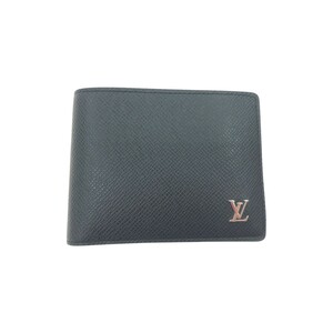 ▼▼ LOUIS VUITTON ルイヴィトン メンズ 二つ折り財布 タイガ ポルトフォイユミュルティプル M30295 ブラック 目立った傷や汚れなし