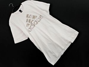 adidas アディダス ロゴ プリント Tシャツ 白 ■◆ ☆ ega3 メンズ