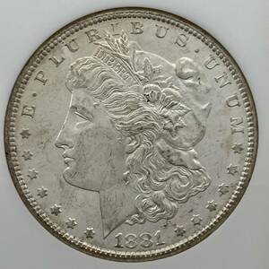 ★1円スタート！ アメリカ 銀貨 1881年 S 1ドル NGC MS64 モルガンダラー アンティークコイン 資産保全