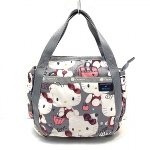 レスポートサック LESPORTSAC ハンドバッグ グレー×白×レッド ×HELLO KITTY バッグ