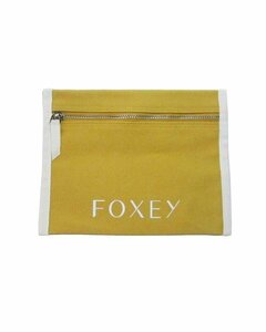 フォクシー FOXEY 黄 キャンパス ポーチ 未使用