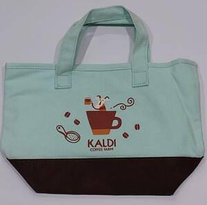 カルディ　ミニトートバッグ　水色/ブラウン　KALDI　カルディコーヒーファーム　ランチトート　サブバッグ　送料無料　匿名配送