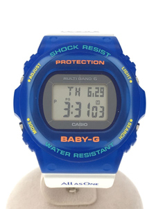 CASIO◆ソーラー腕時計_BABY-G/デジタル/ブルー/ホワイト/BDG-5700UK-2JR