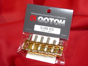 ★新品セール/最安値★GOTOH／S188-GG◆国産 スチール サドル／ゴールド 6個セット 倍音効果◎ 弦落ち 改善！◇10.8mm ピッチ G／Gold