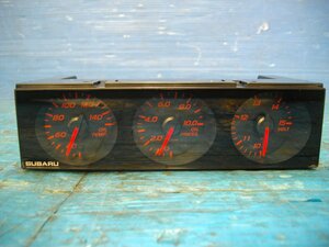 SA【0815】スバル 純正 オプション DIN-GAUGE 3連メーター 油温 油圧 電圧 1DIN サイズ 中古品