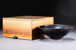 【華】某有名収集家買取品 宋時代物 中国伝来 天目茶碗 共箱 茶煎道具 当時物 古美術 骨董品 A240100108-QI