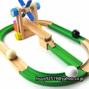 ★パズル玩具★木製おもちゃのローラーコースター効果的な教育玩具コースター子供のための幼児学生