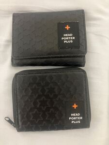 90年代景品　HEAD PORTER PLUS 折り財布 ブラック 2点セット