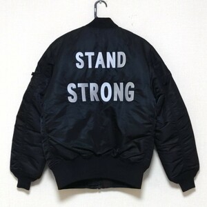 NO COFFEE×SHANTi i×ALPHA MA-1 別注 限定 トリプルコラボ フライトジャケット『STAND STRONG』刺繍バックロゴ【21AW★ブラック★希少S】