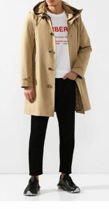 定価28万位 19AW BURBERRY hooded trench coat バーバリー フーデッド トレンチコート ベージュ 52 イタリア製 リカルドティッシ