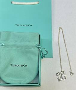 【未使用品】TIFFANY&Co. ティファニー ラビングハート クローバー ネックレス Ag925刻印 3.3ｇ※保存による経年劣化、変色、小傷有※