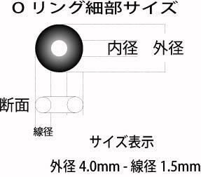 特殊マイクロサイズOリング　外径4mm 線径1.5mm 15個セット