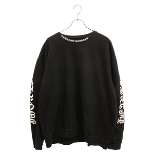 CHROME HEARTS クロムハーツ SWTSHRT PLVR ネックロゴプリント クルーネック スウェット トレーナー ブラック