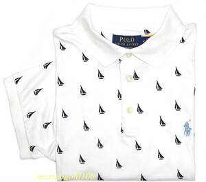 【新品】ラルフローレン ■ コットンインターロックポロシャツ ■ メンズ XXL / US XL ■ ヨット 総柄 POLO RALPH LAUREN 正規品