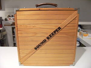 廃番★昭和レトロ★日本製★80年代★旧車 音楽 SOUND KEEPER レコードケース ウッド カセットケース レザーディスクケース 箱 トランク