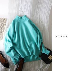 1.5万☆超美品☆ノーリーズ NOLLEYS☆毛100％ CHESSハイネックプルオーバーニット 38サイズ 日本製☆A-O 0441