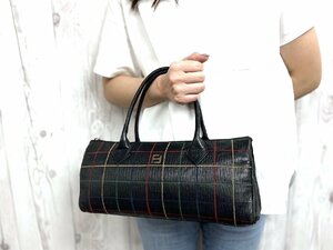 美品 FENDI フェンディ トートバッグ ハンドバッグ バッグ レザー 紺 75728Y