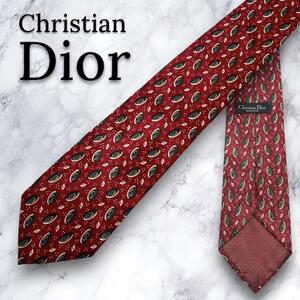 【美品・送料無料】一点限り Christian Dior ディオール ブランド ネクタイ レッド系