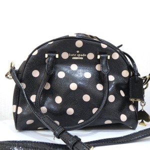 ▽K86109:ケイトスペード kate spade バッグ 2WAY ハンド ショルダー ドット 黒 ブラック レディース 中古