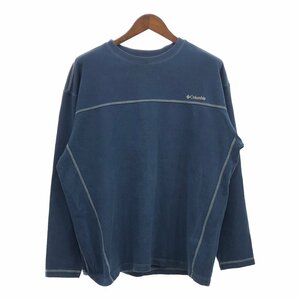 Columbia コロンビア 長袖Ｔシャツ アウトドア ワンポイントロゴ ネイビー (メンズ XL) Q2421