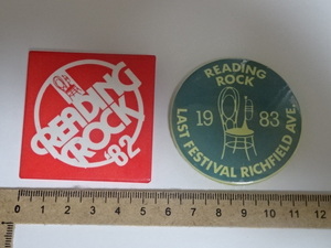 送料185円・棚2■ 缶バッジ２個セット　READING ROCK 1983と1984