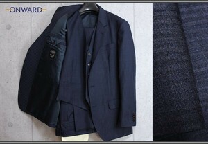 新品 オンワード樫山 Selflex/セルフレックス STYLE ORDER 春夏 日本製 イタリアTESSE TRAVEL SUIT1440 スリーピース スーツ A6/L/紺/19万