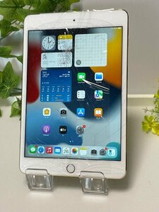 動作品 割れ 現状 Apple iPad mini 第4世代　MK712J/A ドコモ　判定〇　16GB ゴールド バッテリー93％★ Y29