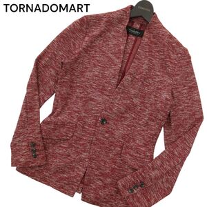 TORNADOMART トルネードマート 通年 メランジ パール ニット★ 1B ノーカラー ジャケット Sz.M　メンズ　A4T07561_6#O