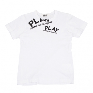 プレイ コムデギャルソンPLAY COMME des GARCONS ロゴ製品プリントTシャツ 白S 【レディース】