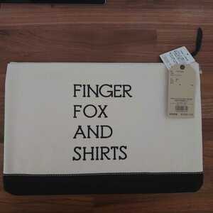 新品未使用 FINGER FOX AND SHIRTS フィンガーフォックスアンドシャツ クラッチバッグ 黒 16oz 地厚キャンバス 9500円