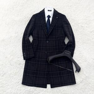 ＜極美品＞ TAGLIATORE タリアトーレ C-LORD 新ロゴ ブラウン チェスターコート ロングコート サイズ46 Mサイズ ビジネス 結婚式