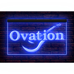 J568 // LED ネオンライトサイン Ovation Guitars オベーション ギター■サイズ(約)：W300mm x H200mm