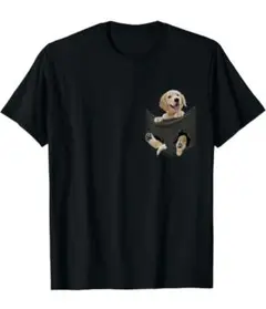 犬のプリントTシャツ 黒