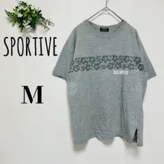 【SPORTIVE】レディース（M）Ｔシャツ　半袖　花　ハイビスカス