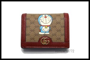 ドラえもんコラボ近年希少美中古■GUCCI マイクロGG レザー 2つ折り財布 グッチ■1024us111408