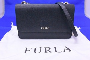 フルラ FURLA 女子力アップ！ エレガントなショルダーウォレット RIVA 2WAYお財布ポシェット 斜め掛け鞄ショルダーバッグ 黒