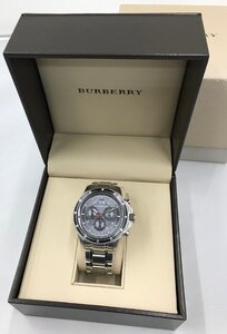 【ジャンク扱い】BURBERRY クオーツ 腕時計 BU7602 クロノグラフ 箱付 バーバリー (管理番号：059106)