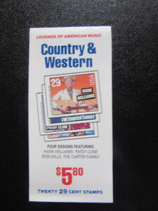 アメリカ切手帳　 Country　＆　Western　 5.8$　 29¢×20枚 未使用