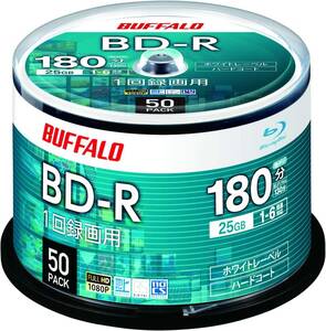 50枚 バッファロー ブルーレイディスク BD-R 1回録画用 25GB 50枚 スピンドル 片面1層 1-6倍速 【ディーガ（2