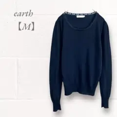 earth  music&ecology【M】ニットカットソー　首元レース　花柄